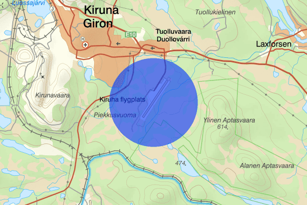Kiruna flygplats 31 oktober 09.18, Knivlagen, Kiruna