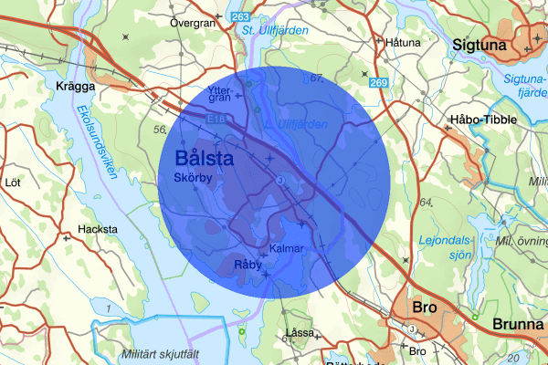 Bålsta 14 augusti 07:17, Farligt föremål, misstänkt, Håbo