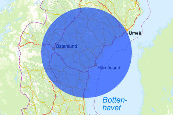 Västernorrlands län 16 augusti 19:30, Sammanfattning eftermiddag, Västernorrlands län