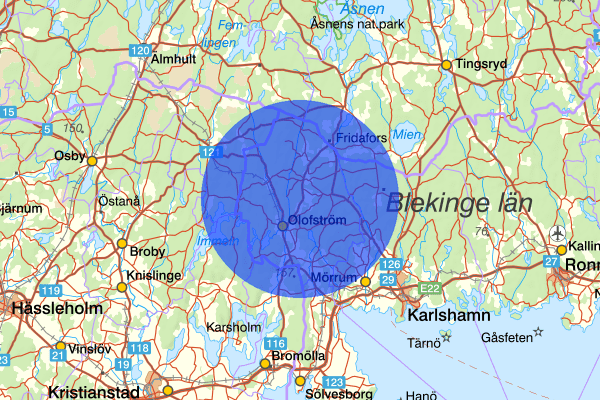 12 oktober 00:37, Skadegörelse, Olofström