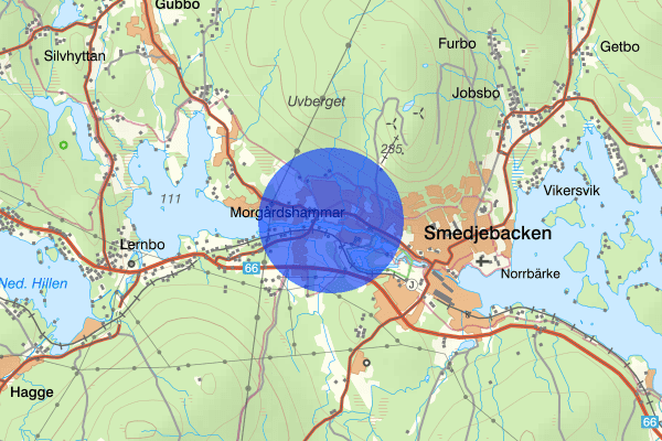 Morgårdshammar 19 december 08.39, Trafikolycka, Smedjebacken