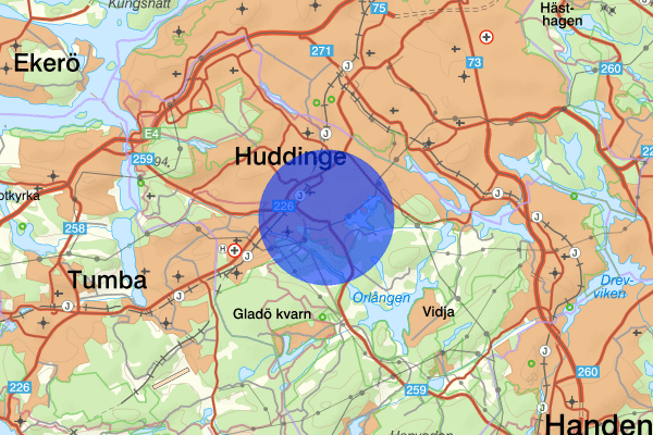 Sjödalen 21 december 02.27, Häleri, Huddinge
