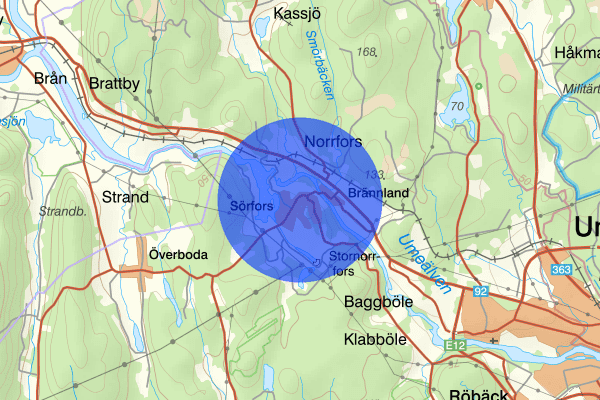 Sörfors 27 december 07.28, Sammanfattning natt, Västerbottens län