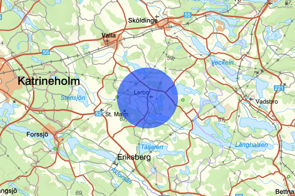 Lerbo 12 januari 08.00, Sammanfattning natt, Södermanlands län