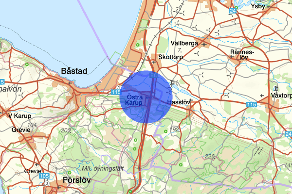 Östra Karup 15 januari 03.07, Trafikhinder, Båstad